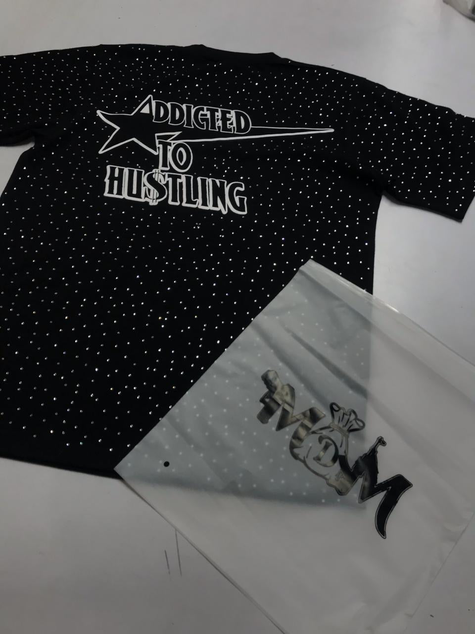 Addicted to Hu$tlng Rhinestone Tee